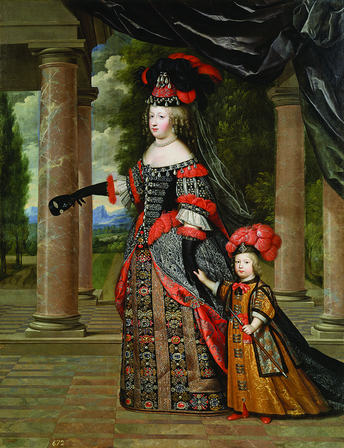 დედოფალი მარია ტერეზა და მისი შვილი, საფრანგეთის დოფინი 1663 წელს