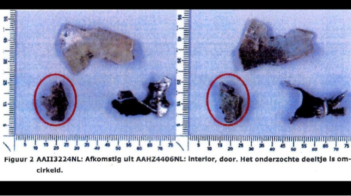 ჩამოგდებული 'ბოინგის' ფრთიდან ამოღებული საზენიტო 'ბუკის' ფრაგმენტები